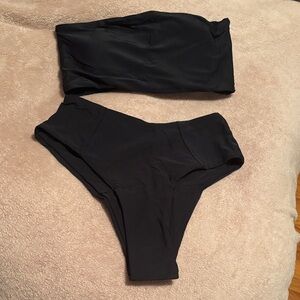 New with Packaging Black Two-Piece Swimsuit